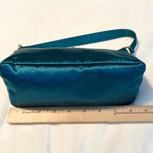 PRADA Satin Mini Hobo Bag Purse in Aqua Teal RARE with COA Authentic - Picture 11 of 16